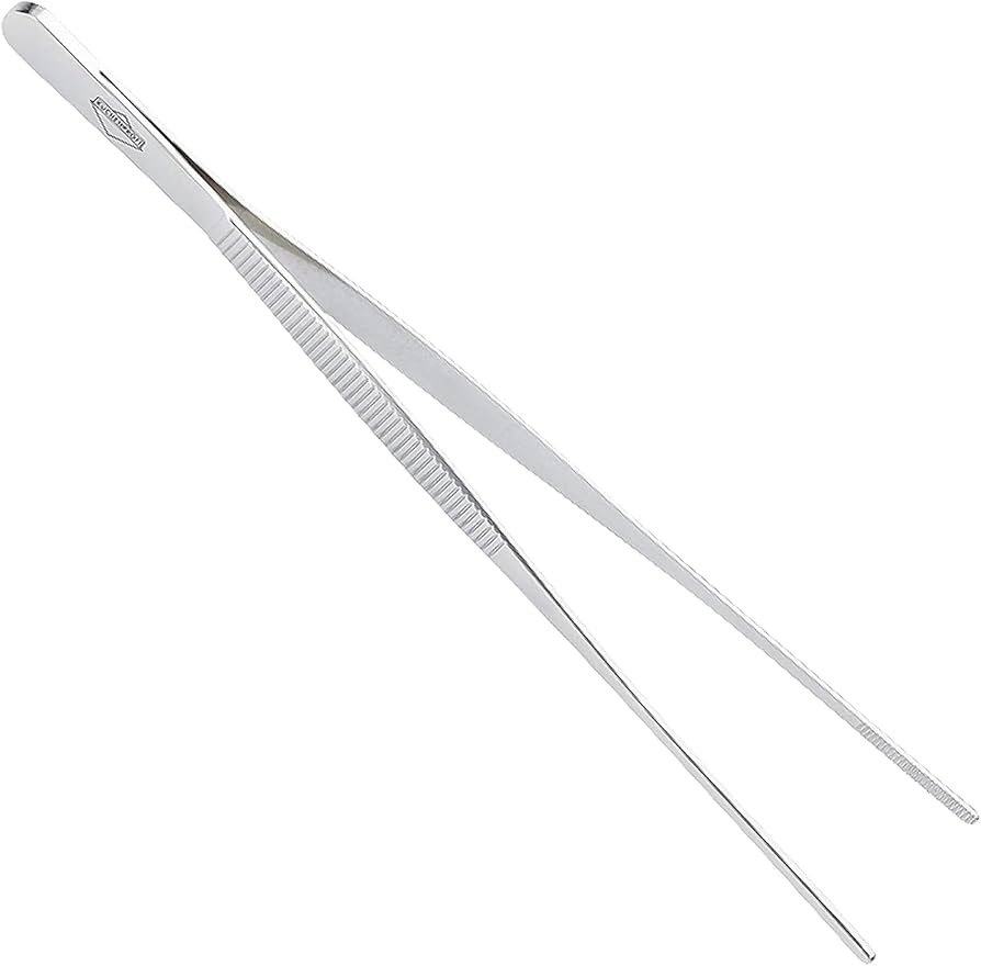 12-Inch Tweezer Tongs in 18/10 Stainless Steel | Amazon (US)