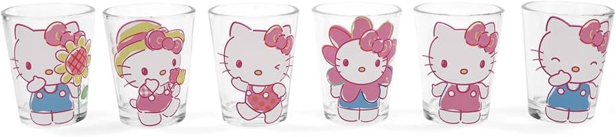 Silver Buffalo Sanrio Hello Kitty Springtime 6-Piece Mini Shot Glass Set | Home Barware For Liquo... | Amazon (US)