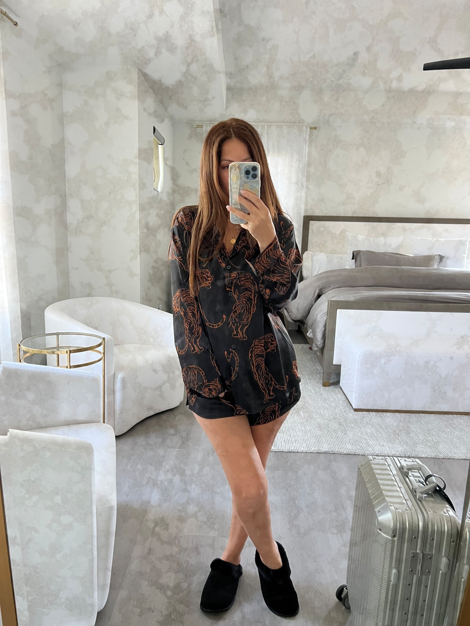 This is your sign to buy the pajamas you feel good in. I sized up for extra room. But these fit TTS  

#LTKFindsUnder50