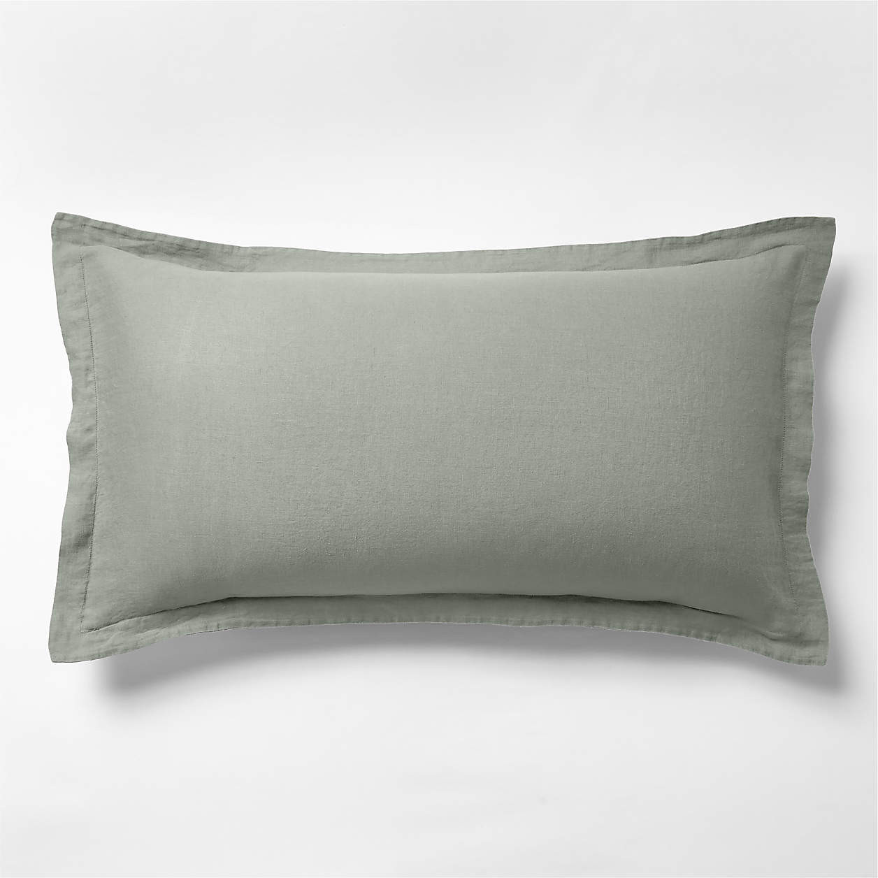 Aire Natural Hemp Shadow Sage Green King Bed Pillow Sham + Reviews | Crate & Barrel | Crate & Barrel