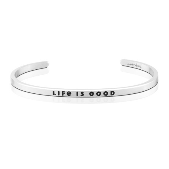 MantraBand Life is Good Bracelet in Silver | Life is Good