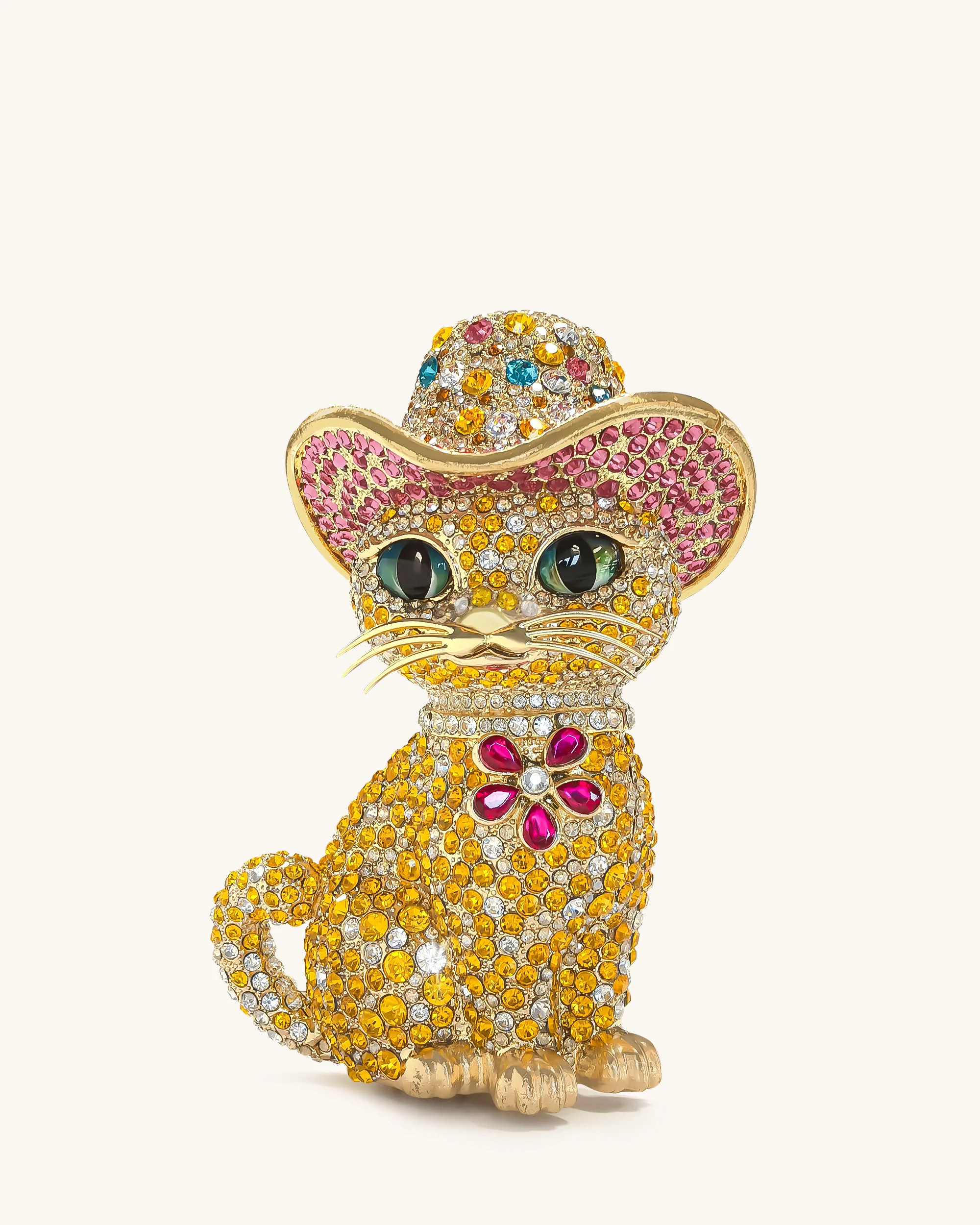 Glamorous Cat Clutch - Multicolor Gold | JW PEI US
