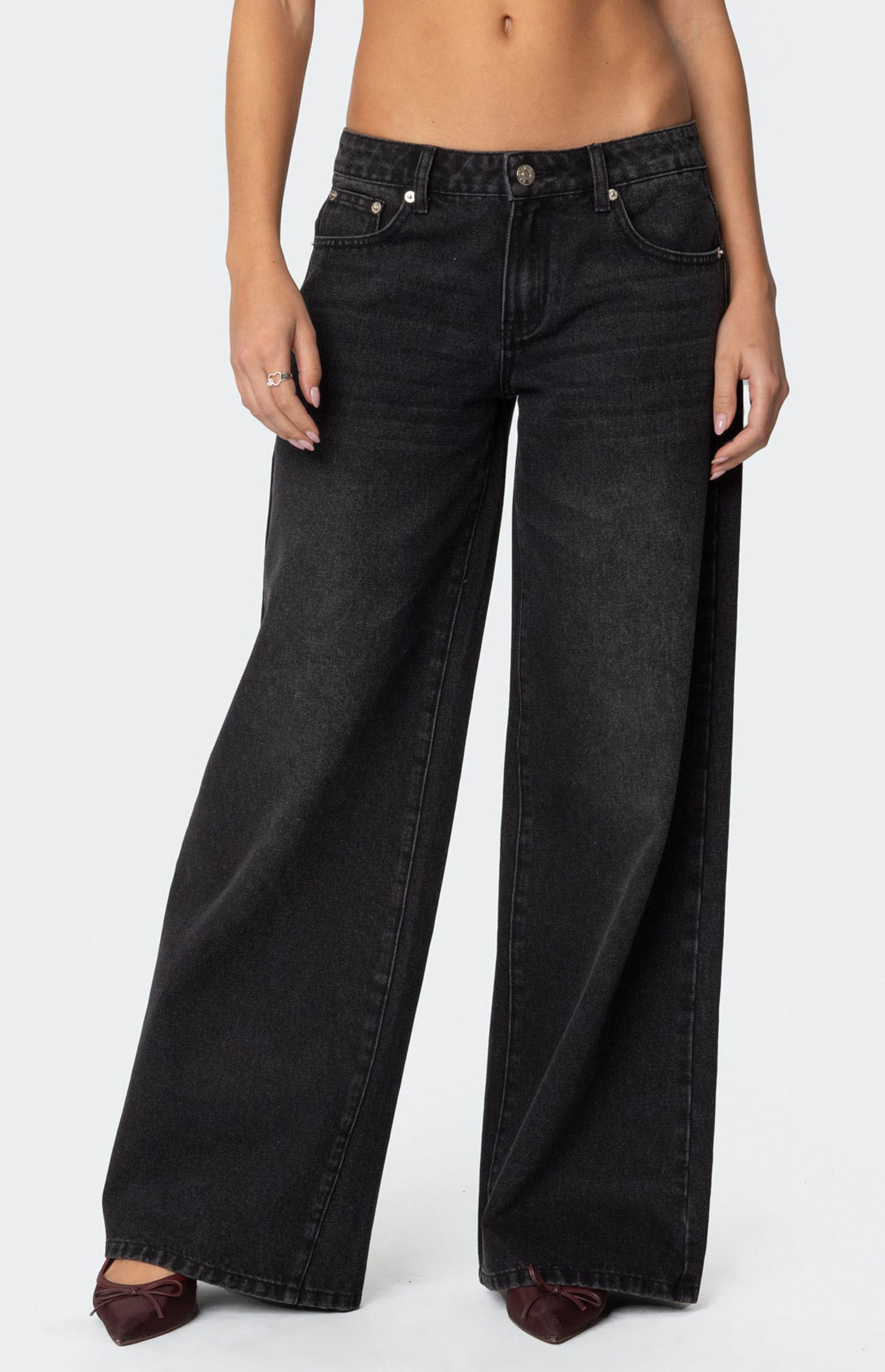 Edikted Vyxen Vintage Washed Low Rise Jeans | PacSun