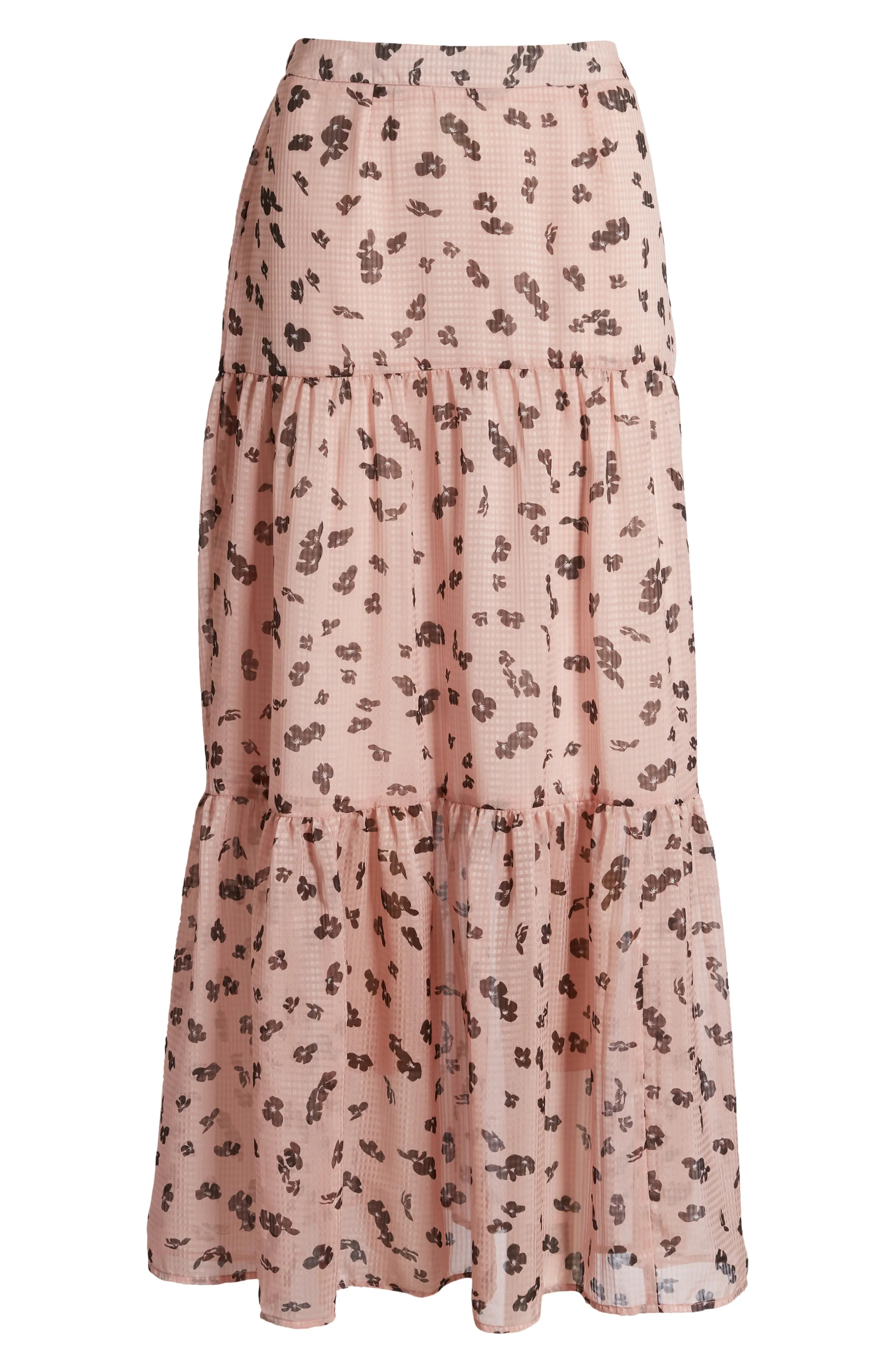 Women's Leith Tiered Maxi Skirt, Size X-Small - Pink | Nordstrom