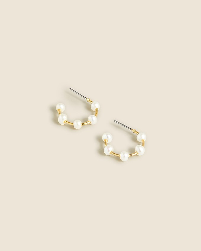 Freshwater pearl beaded hoop earrings | J. Crew US
