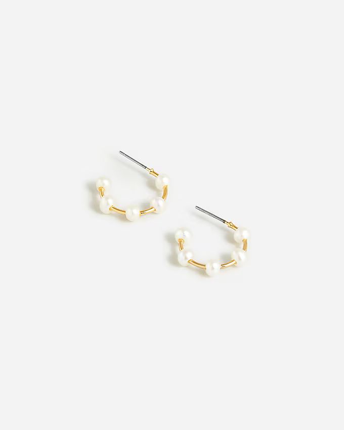 Freshwater pearl beaded hoop earrings | J. Crew US