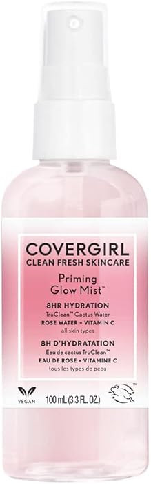 COVERGIRL Clean Fresh Skincare Priming Glow Facial Mist with Rose Water and Vitamin C, 3.3 Fl Oz | Amazon (US)