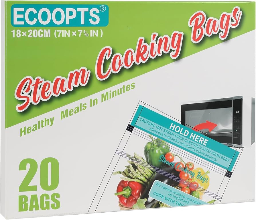 20×Steam Cooking Bags Microwave Steamer Bags for Vegetables,Potatoes and Meat (1) | Amazon (US)