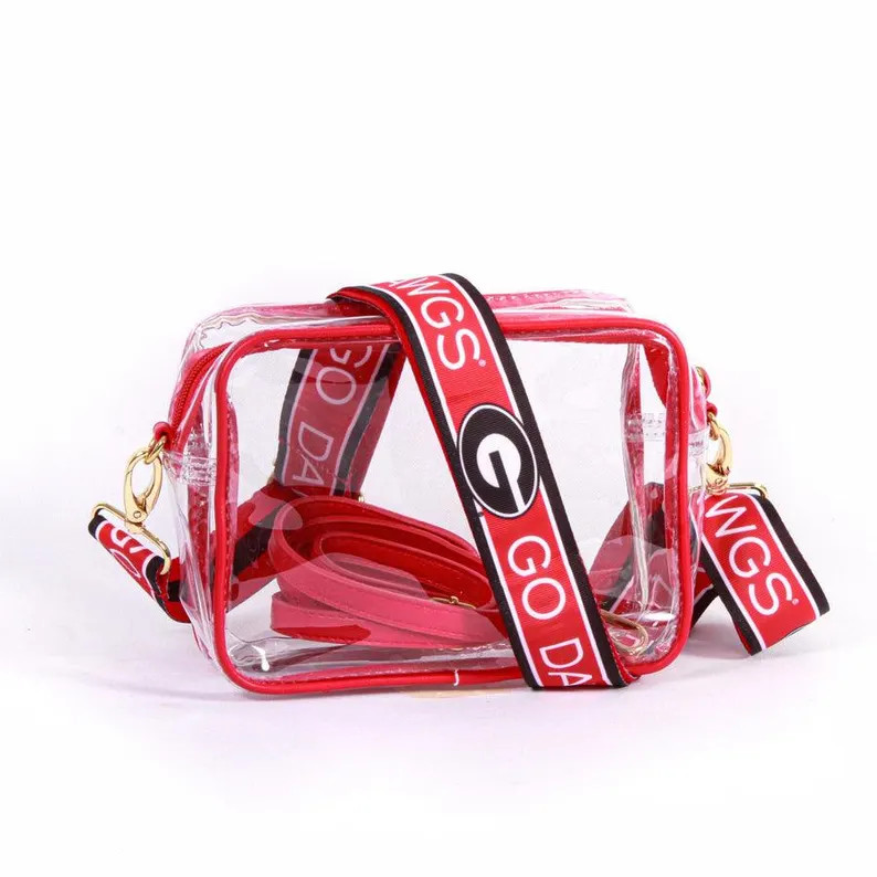 University of Georgia Clear Purse with Strap, GO DAWGS - Licensed, Canvas, Tailgate, Game Day, St... | Etsy (Global)