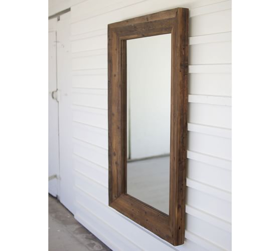 Rectangle Mirror With Recycled Wood Frame, Regular, 22”W x 61”H | Pottery Barn (US)