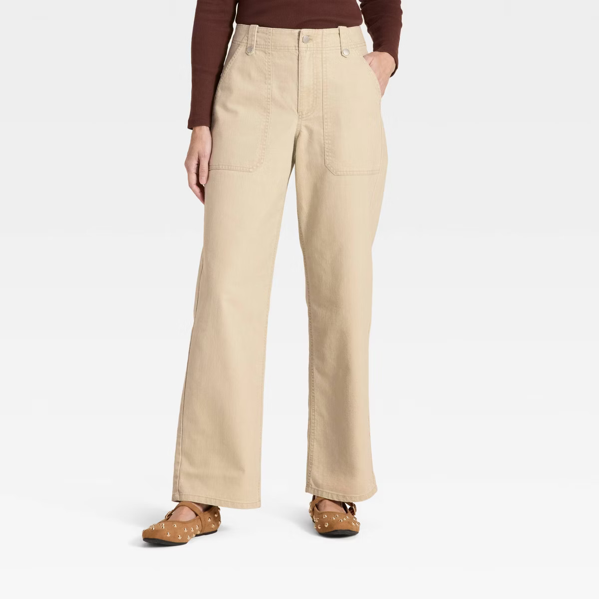 Women's Mid-Rise Straight Leg Cargo Pants - Universal Thread™ Green 12 | Target