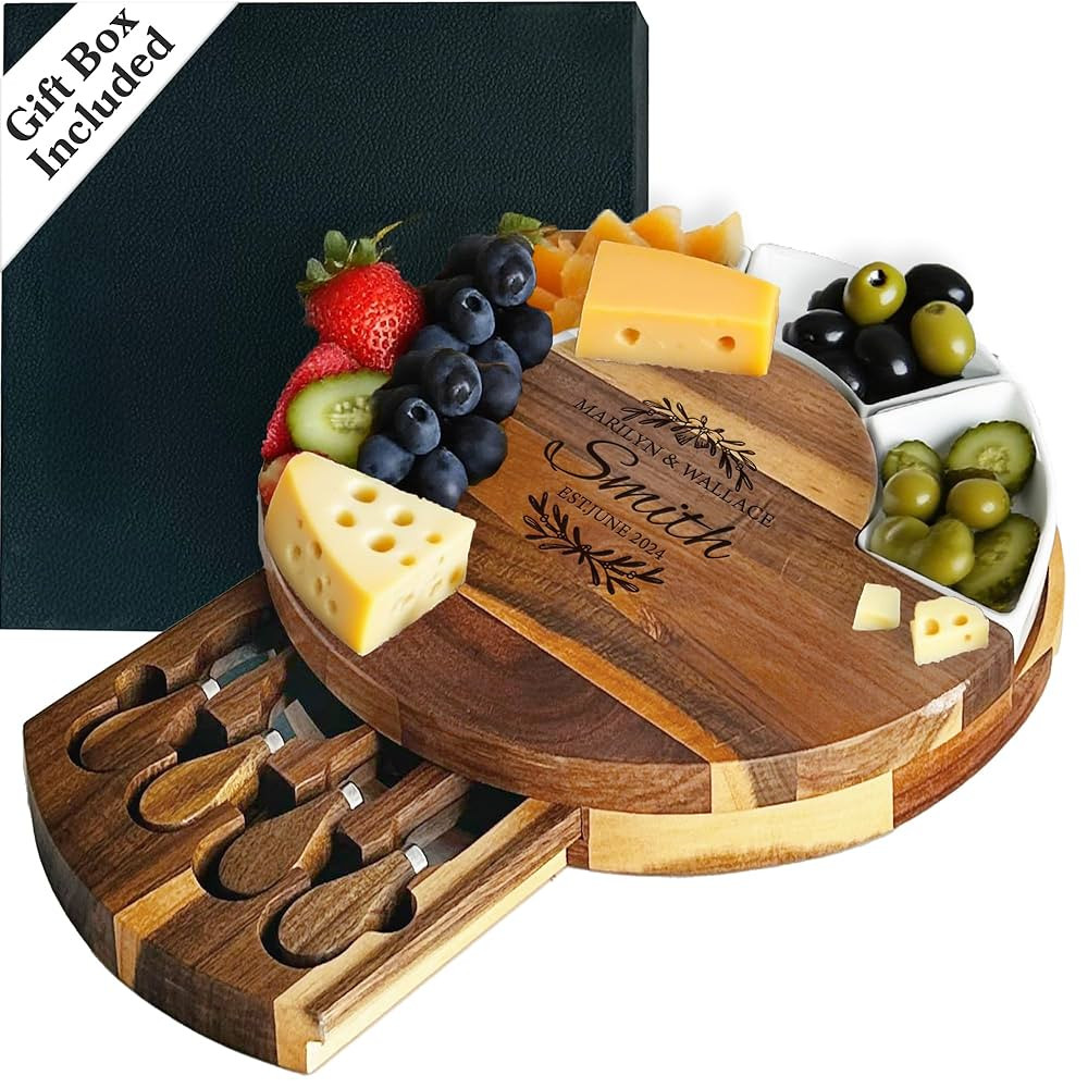 Personalized Charcuterie Board Gifts, Custom Monogrammed Cheese Board - Cutting Board for Wedding... | Amazon (US)