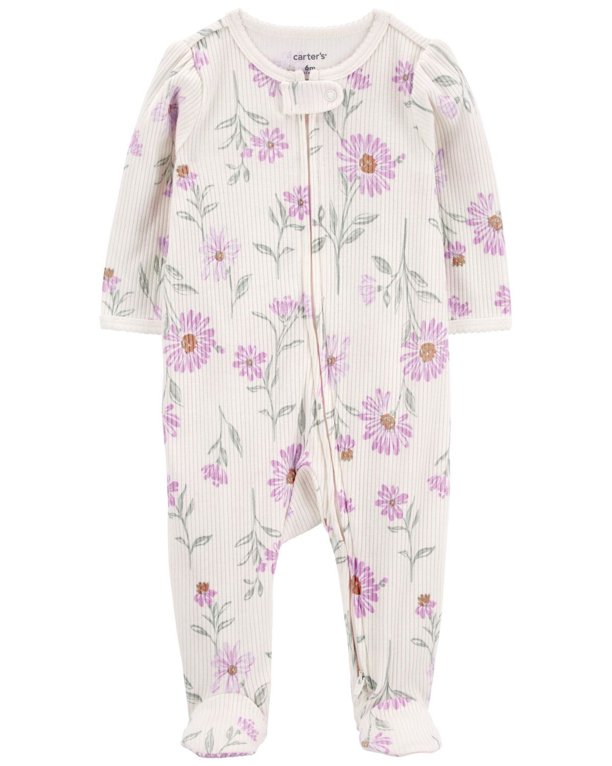 Baby Floral 2-Way Zip Thermal Sleep & Play Pajamas | Carter's