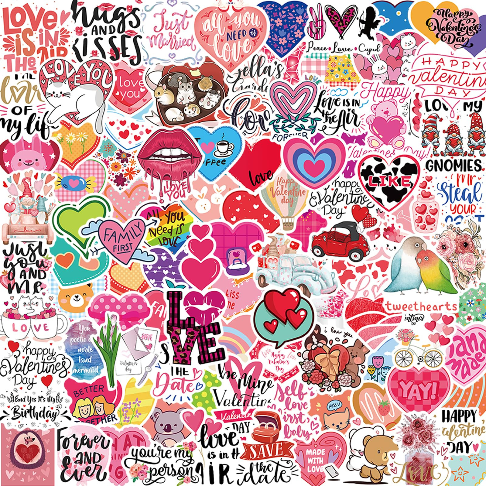 100PCS Valentine's Day Stickers Love Stickers, Love Heart Stickers Vinyl Waterproof Romantic Vale... | Amazon (US)