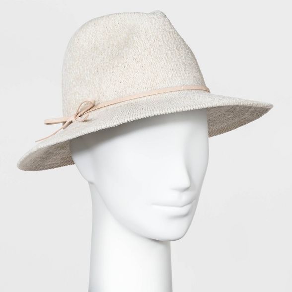 Women's Chenille Fedora Hat - A New Day™ Cream One Size | Target