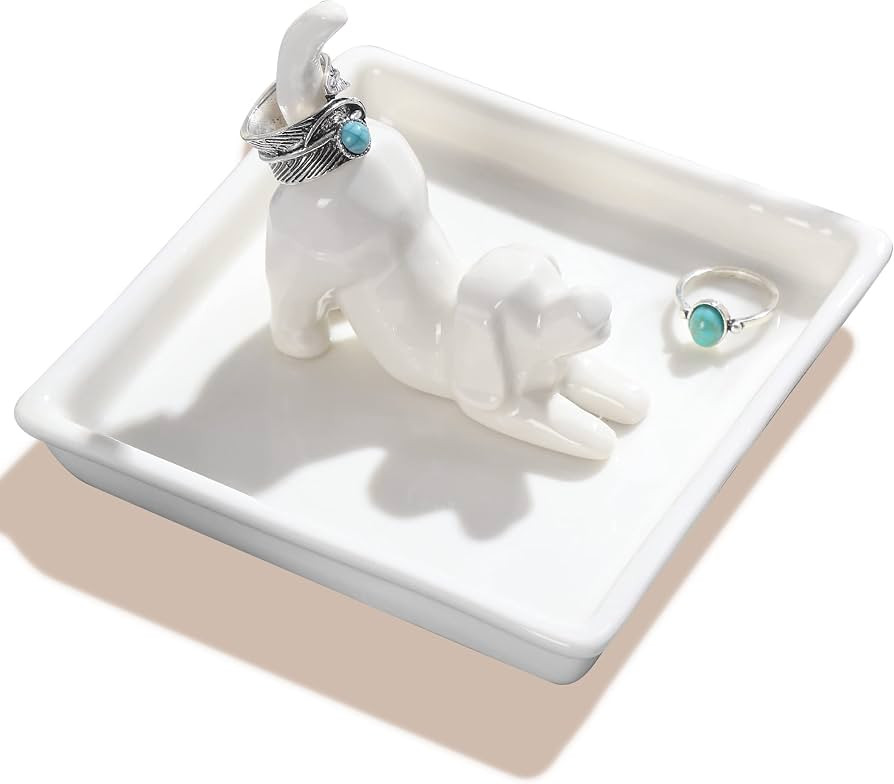 PUDDING CABIN Dog Mom Gifts for Women, Dog Ring Holder Dish Jewelry Holder, Dogs Lover Gift for W... | Amazon (US)