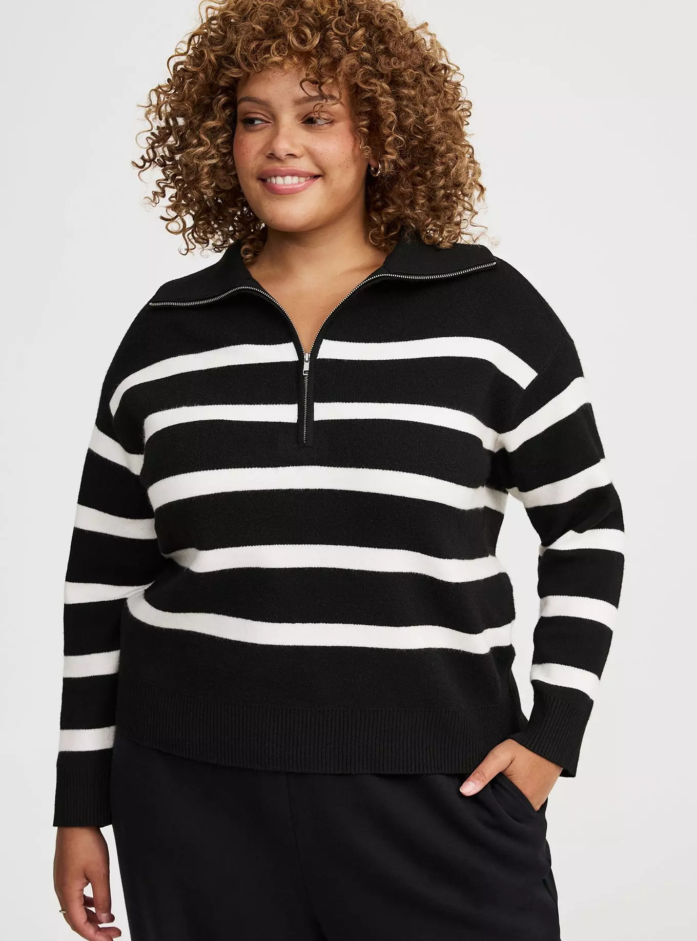 Luxe Cozy Half-Zip Pullover Sweater | Torrid (US & Canada)