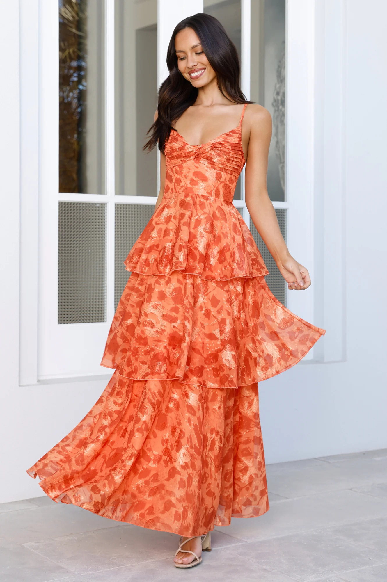 Painted Promises Maxi Dress Orange | Hello Molly (US)