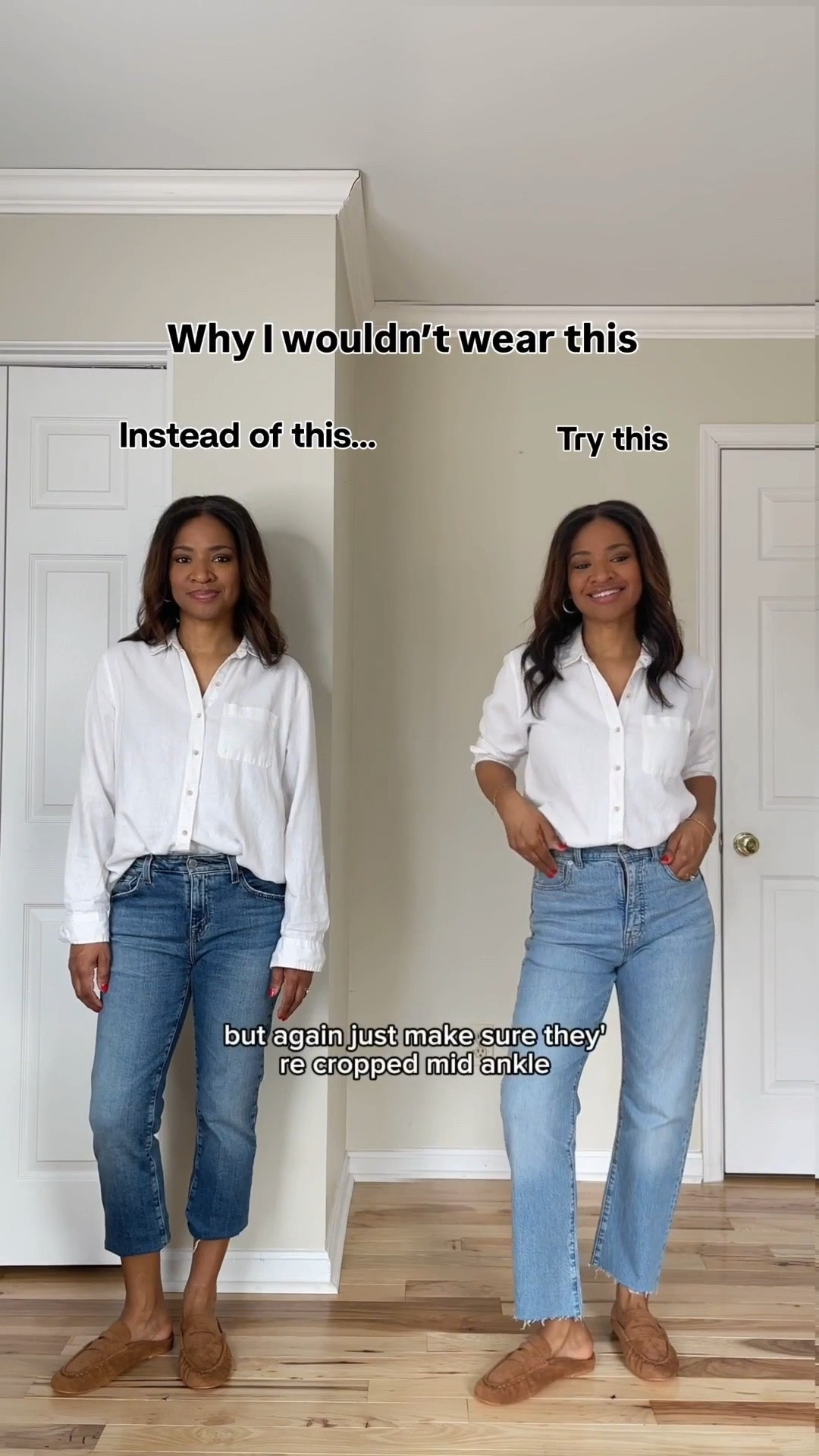 Outfit fixes! Cropped ankle jeans tips! Try to find a pair that cropped mid to lower ankle. I’m wearing a size 4/27 in the jeans and my second pair are from Madewell a couple of years ago but linked similar ones! 

#ltkover40 #ltkootd #ltkseasonal

#LTKootd #LTKgrwm