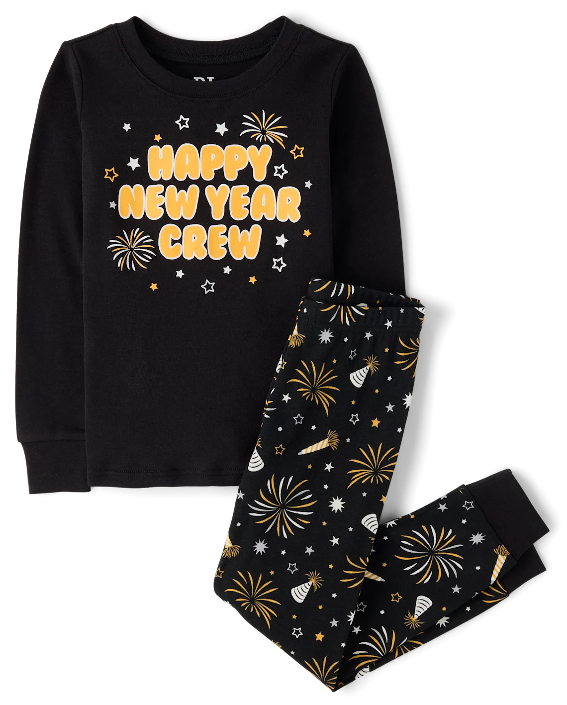 Kids Matching Family Glow New Year Cotton Pajamas - black | The Children's Place