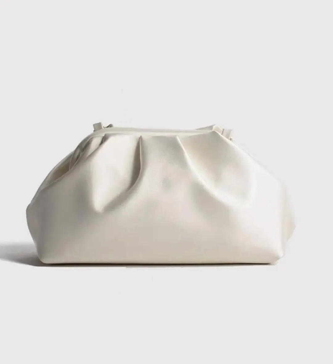 Satin Bridal Clutch: Wedding Evening Bag With Metal Chain - Etsy | Etsy (US)