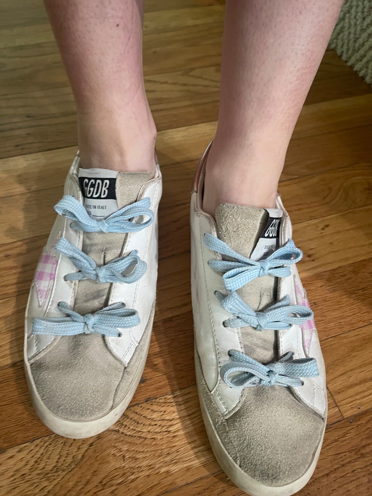 Want to instantly level up your sneakers? This easy bow shoelace hack is the perfect way to add a sweet, girly touch to your favorite kicks! Here’s exactly how to tie your shoes like this:

Instructions:
	1.	Start by lacing your sneakers from the inside out through the bottom set of eyelets.
	2.	As soon as the laces come through, tie a bow right away instead of crossing over like normal.
	3.	Take the ends and thread them up to the next set of eyelets, again going from inside out.
	4.	Tie another bow at that level.
	5.	Repeat until you reach the top of the sneaker.
	
Each little bow along the way adds a playful, feminine twist to your sneakers — so easy but it looks totally custom!
Perfect for spring outfits, casual weekend looks, summer trips, or anytime you want to make your sneakers extra cute.

bow shoelace hack, sneaker bow tutorial, how to lace sneakers with bows, girly sneaker styling, cute sneaker hack, DIY sneaker hack, spring outfit ideas, feminine sneaker look, trendy sneaker styles



Chasing sunshine in the cutest sneakers! ☀️👟
These Golden Goose Superstar Sneakers are the perfect blend of sporty, preppy, and playful — featuring a pink gingham star ✨ and light blue laces for that extra sweet touch!

The signature distressed suede toe 🤍 gives them that worn-in, lived-in vibe that Golden Goose is known for!
They’re comfy, stylish, and seriously elevate any casual look — from dresses to denim and everything in between! 🎀👖

Sizing Tip: I sized down 1/2 size for the best fit! 🛍️

Outfit details:
• Sneakers: Golden Goose Superstar Sneakers 👟💕 (pink gingham star + blue laces)

Wear them with casual dresses, wide-leg pants, or your favorite denim shorts — these sneakers are a year-round favorite! 🌸

#GoldenGoose #SneakerStyle #PreppyCasual #PinkGingham #LTKshoecrush #LTKspring #GoldenGooseStyle #LTKunder500 #WeekendStyle #LTKfashion


#LTKShoeCrush #LTKOver40 #LTKStyleTip