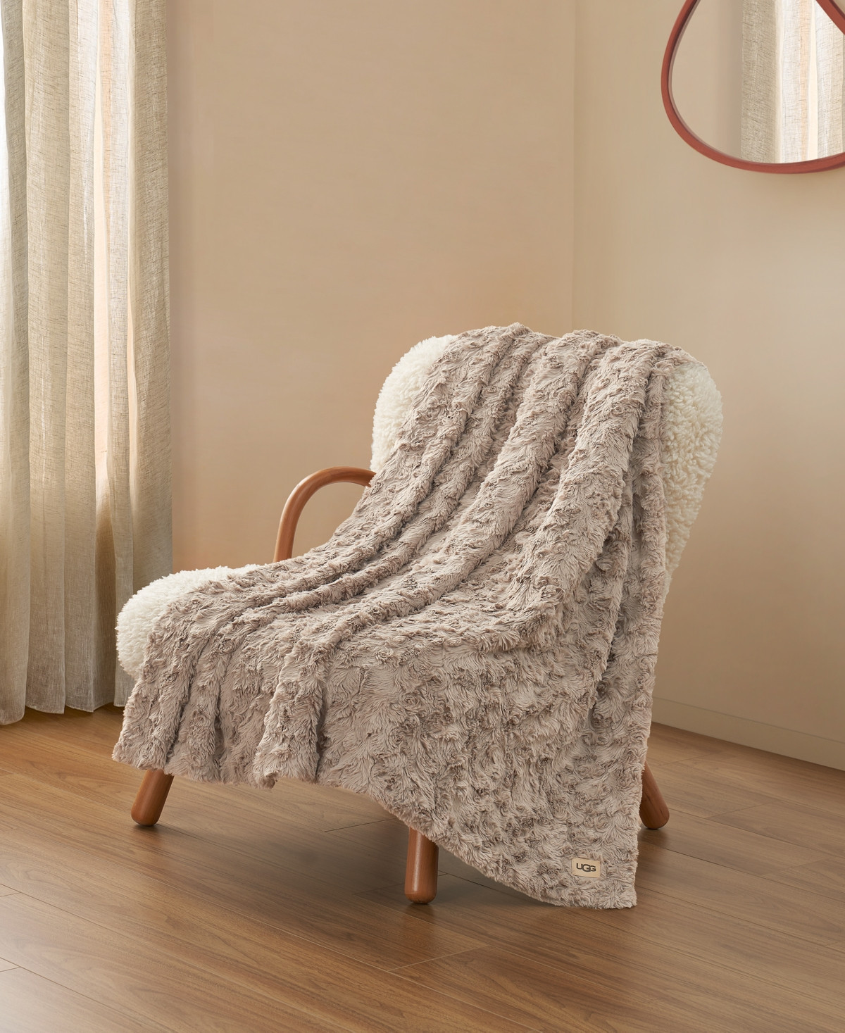 Ugg Adalee Faux Fur Throw, 50" x 70" - Oyster | Macy's