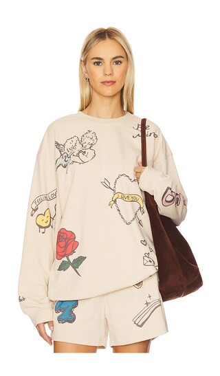 Feeling Lucky Reversible Crewneck in Cream | Revolve Clothing (Global)