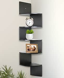 Greenco Corner Shelf 5 Tier Shelves for Wall Storage, Easy-to-Assemble Floating Wall Mount Shelve... | Amazon (US)