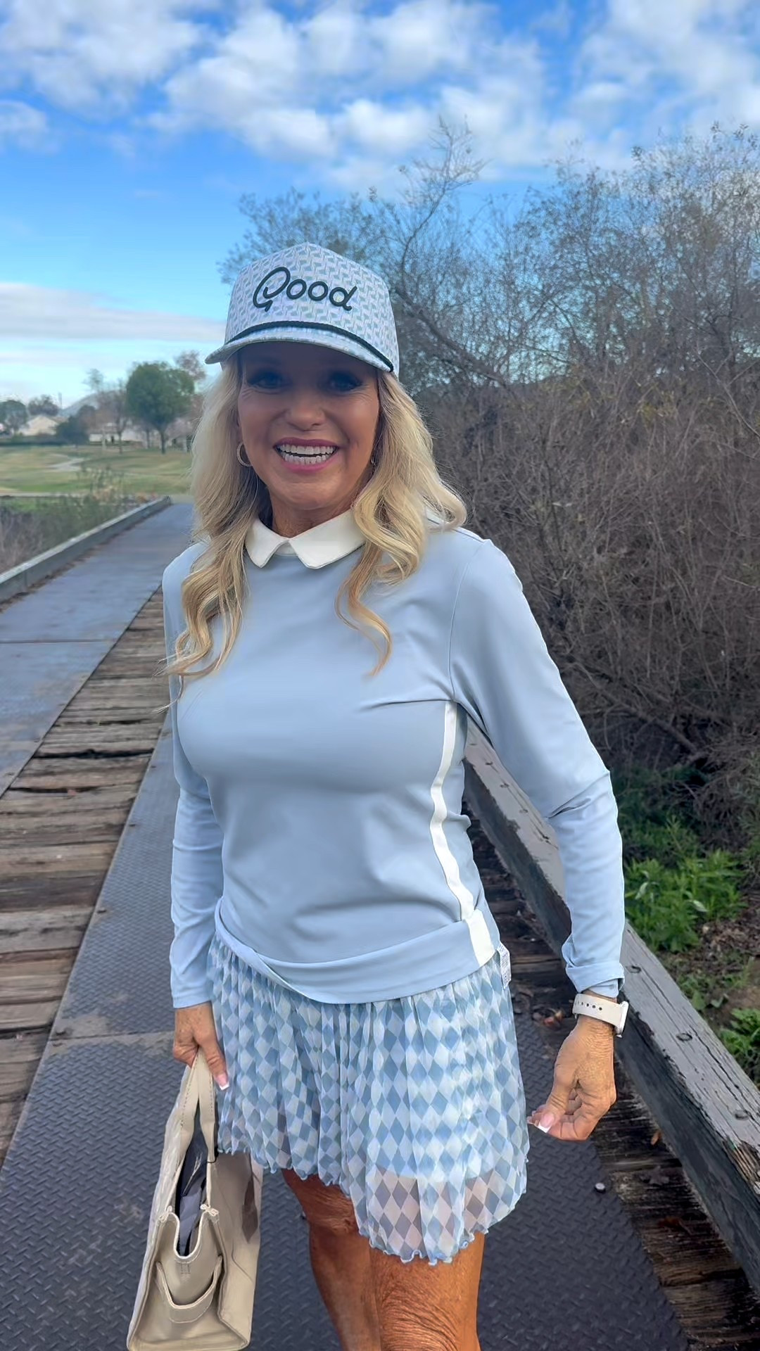 This women’s Ivory baby blue sweater is paired with a sheer argyle golf skirt and New Balance sneakers is effortless, polished, and comfortable-perfect on or off course Shop my exact outfit on my Amazon Storefront:  https://amzn.to/3NgHchm #golfstyle #earns #LTKstyle

#LTKFindsUnder50 #LTKMidsize #LTKActive