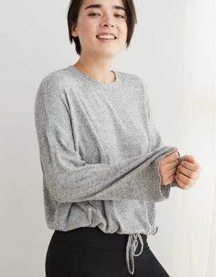 Aerie Plush Drapey Sweatshirt | American Eagle Outfitters (US & CA)