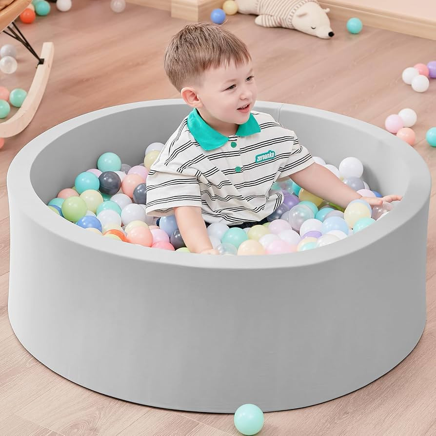 Foam Ball Pit for Toddlers, Baby Ball Pits, Soft Round Ball Pool, Easy to Clean or Install, Ideal... | Amazon (US)