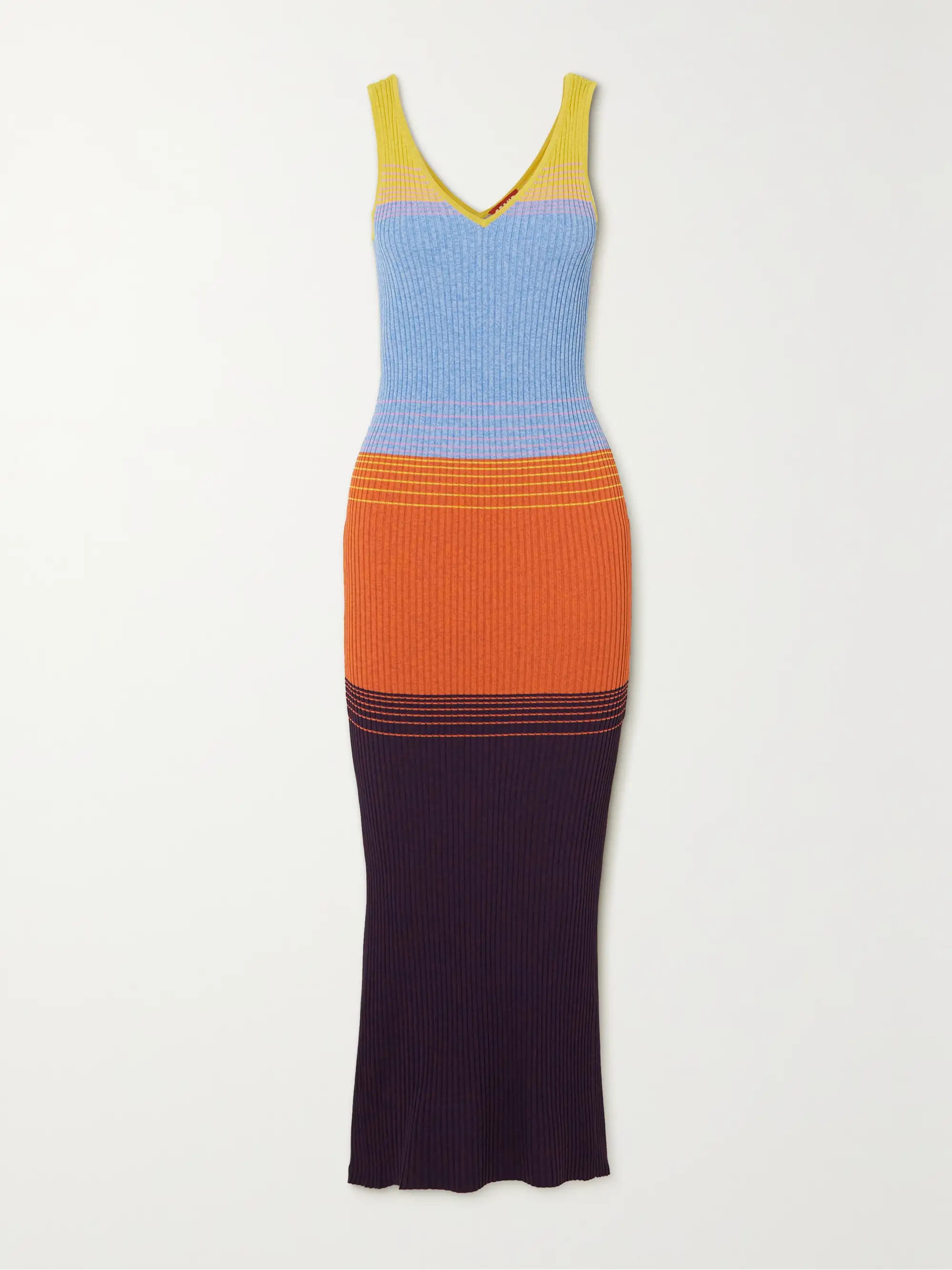 Dana striped ribbed-knit maxi dress | NET-A-PORTER (US)