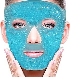 Cold Face Eye Mask Ice Pack Reduce Face Puff, Dark Circles, Gel Beads Hot Heat Cold Compress Pack... | Amazon (US)