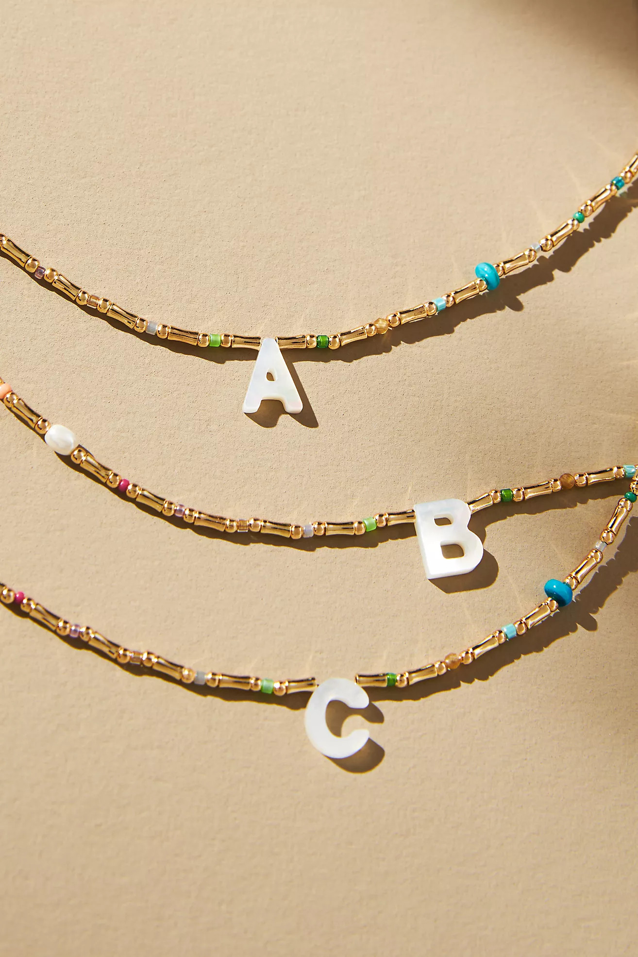 Monogram Beaded Necklace | Anthropologie (US)