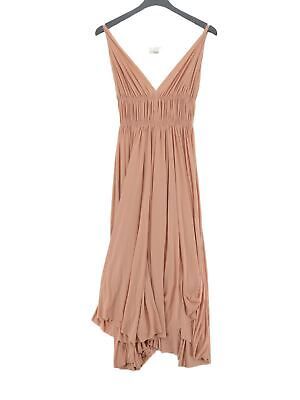 Normakamali Women's Maxi Dress XS Tan 100% Polyester Sleeveless Long V-Neck Maxi | eBay UK