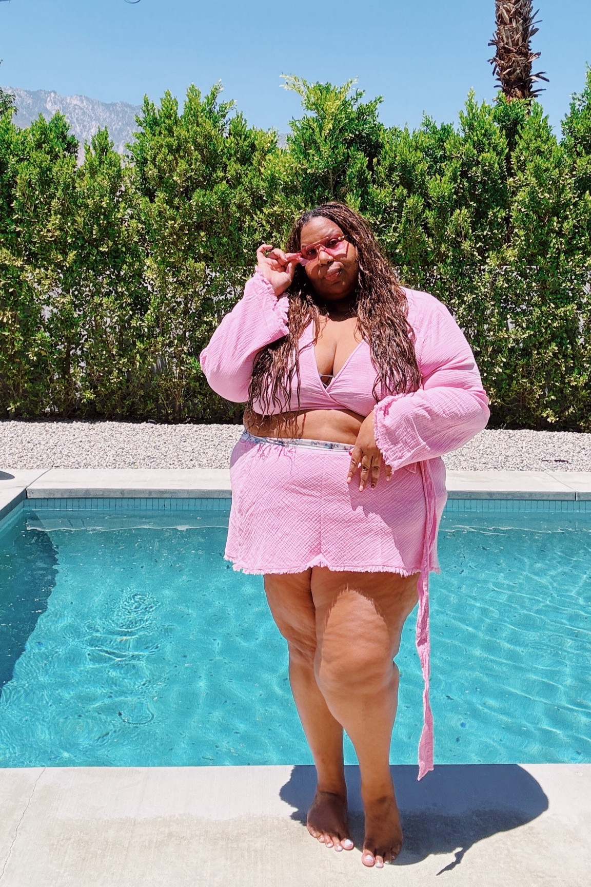 Plus size pool party pink perfection 🩷