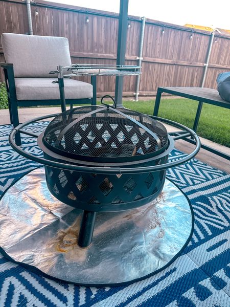 Lightweight fire pit for those summer nights! Has adjustable and removable grill to BBQ over the flame. Comes with mat and cover. Makes for a great wedding or housewarming gift! 

#LTKParties #LTKGiftGuide #LTKFindsUnder100