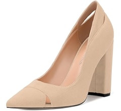 Women's Pumps, Pointed Toe High Heels Shoes for Women, Fashion Classic Pointed Toe High Chunky He... | Amazon (US)