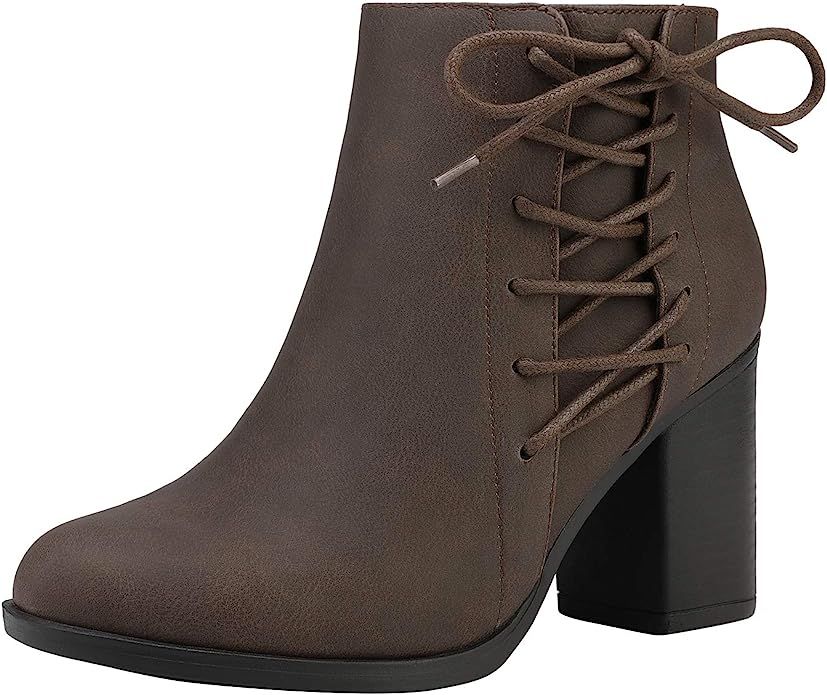 TOETOS Women's Chicago Chunky Heel Ankle Booties | Amazon (US)