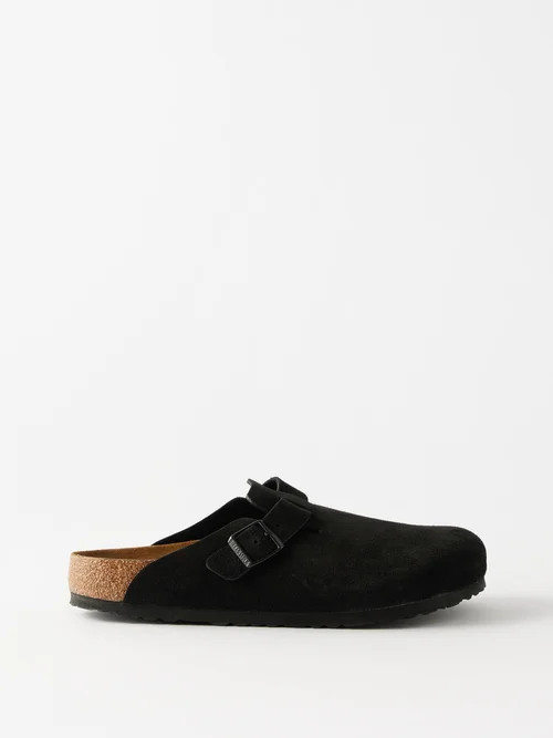 Birkenstock - Boston Suede Clogs - Mens - Black | Matches (UK)