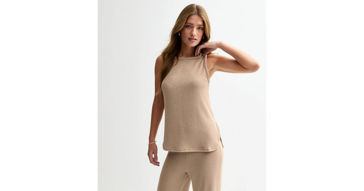 Mink Textured Round Neck Vest
						
						Add to Saved Items
						Remove from Saved Items | New Look (UK)