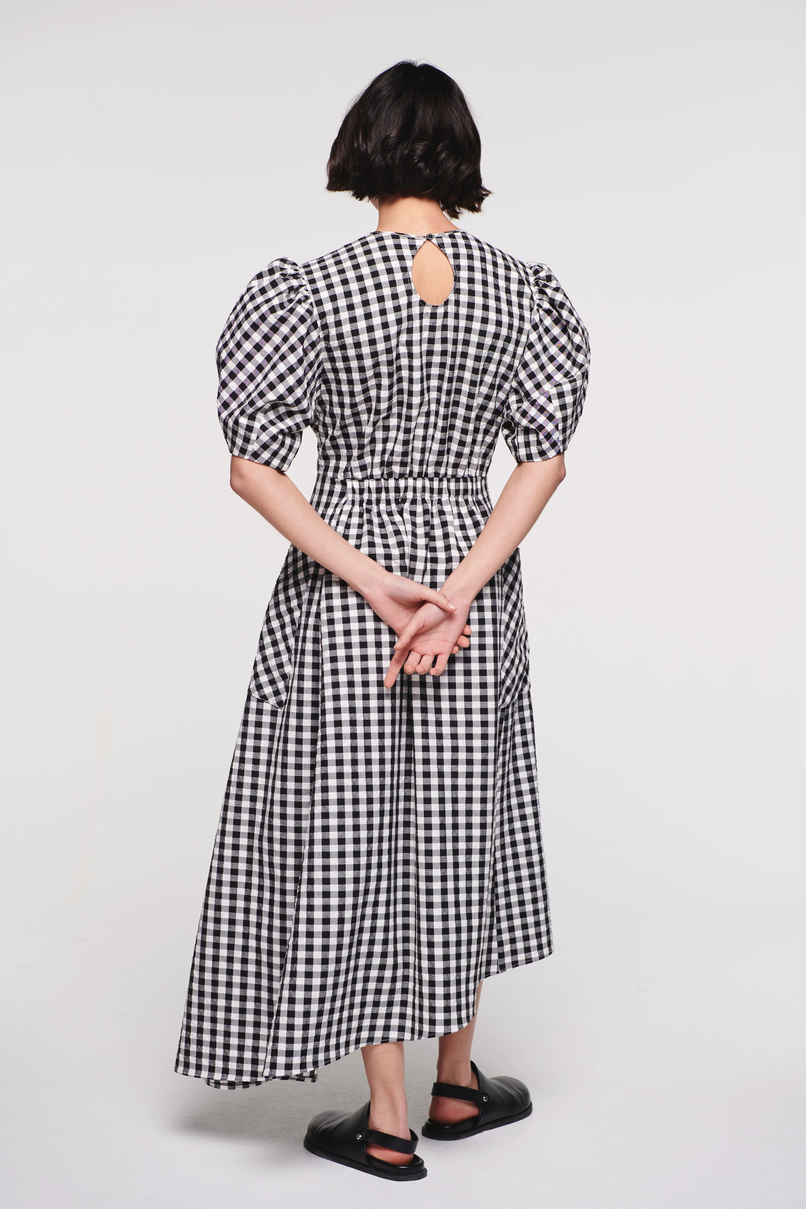 Harlin Curve Sleeve Gingham Dress | Aligne UK