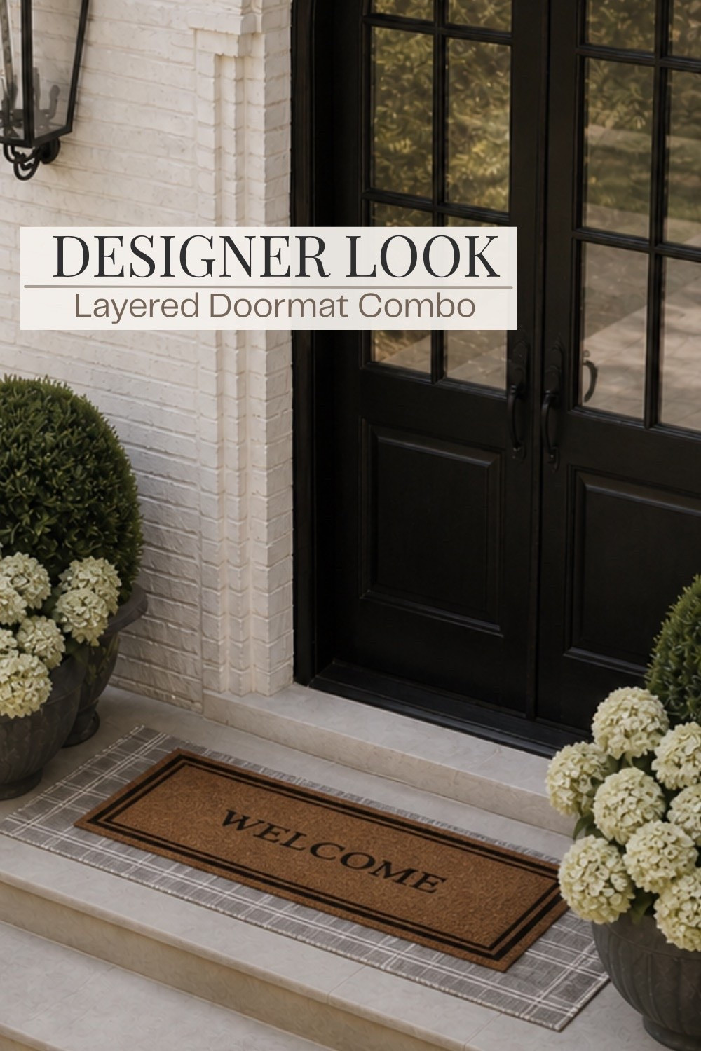 Designer look without the designer price 🤍
This layered doormat combo instantly elevates your front entry and gives that high-end, styled look in seconds.

The neutral plaid layering rug + classic “welcome” mat is such an easy way to add depth, texture, and that curated feel right at your front door.

Simple swap…big impact ✨
Linking both mats + my entryway details!

#ltkhome #entrywayinspo #frontporchdecor #walmartfinds #targetstyle #lookforless #neutralhome #cozyhome #homedecorideas

#LTKSeasonal #LTKHome #LTKSaleAlert