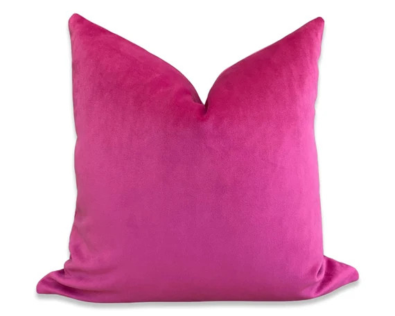 Belgium Velvet Pillow Cover  Magenta  Fuchsia Pillow  Pink - Etsy | Etsy (US)