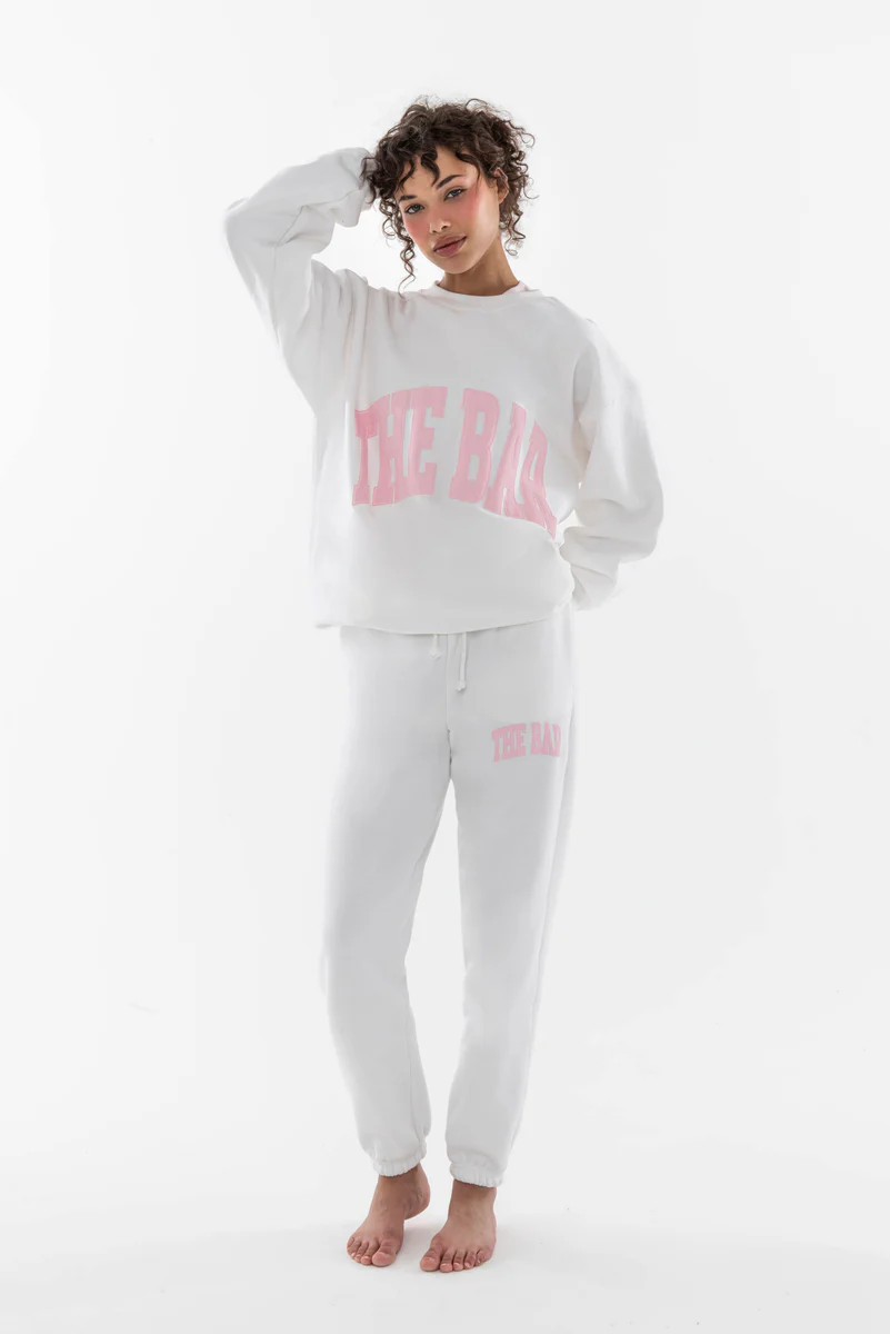 VARSITY SWEATSHIRT WHITE/PINK | The Bar