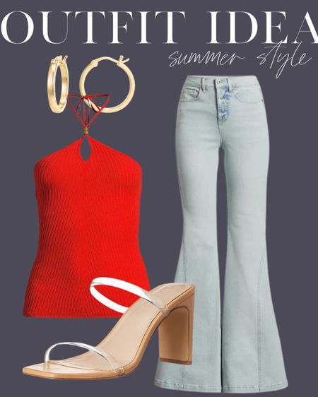 Summer outfit idea flare jeans 

#LTKfindsunder50 #LTKfindsunder100