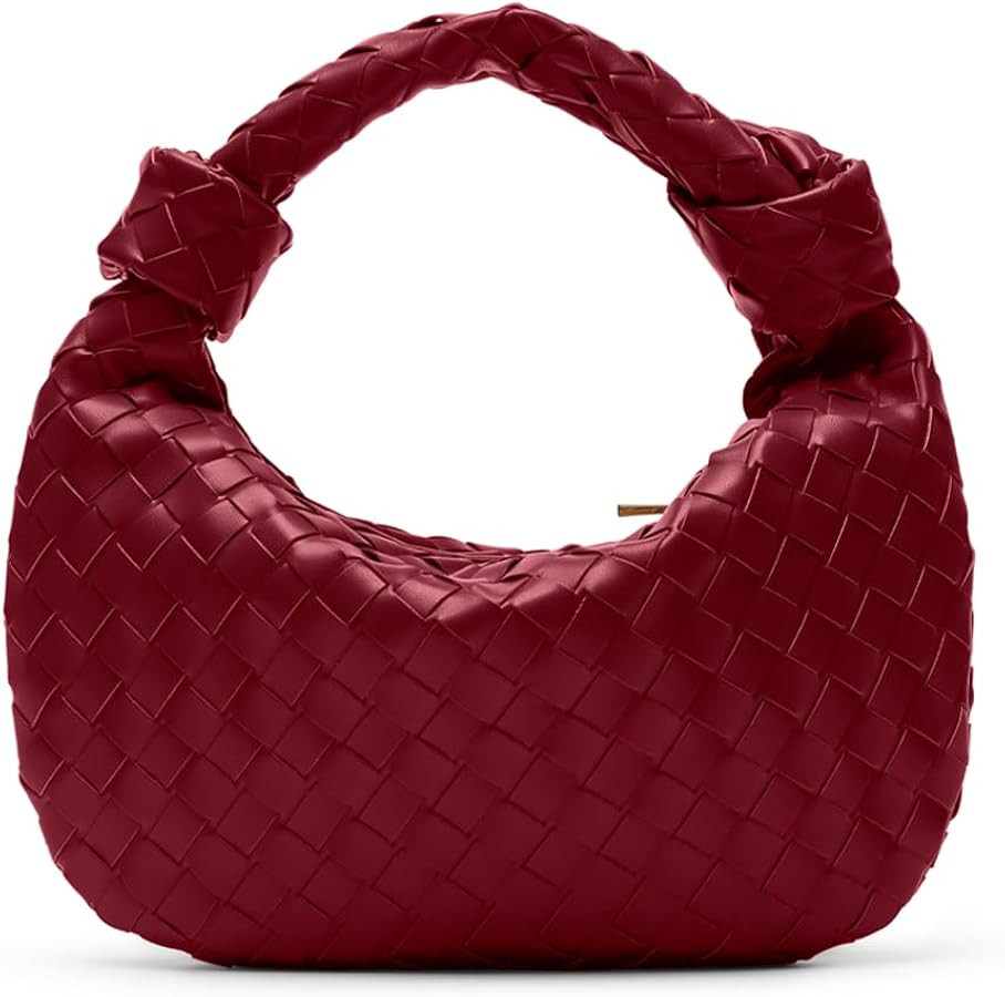 Woven Handbags for Women, Hobo Bags for Women, Fashion Knotted Small Top Handle Purse Clutch, Sof... | Amazon (US)