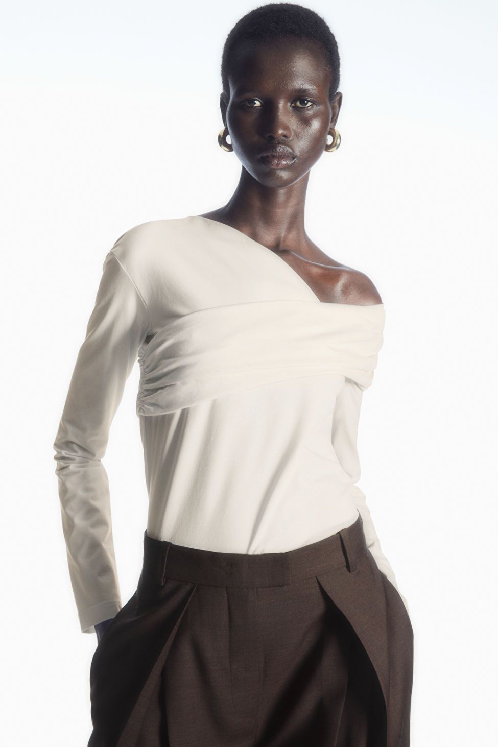 GATHERED OFF-THE-SHOULDER ASYMMETRIC TOP | COS UK