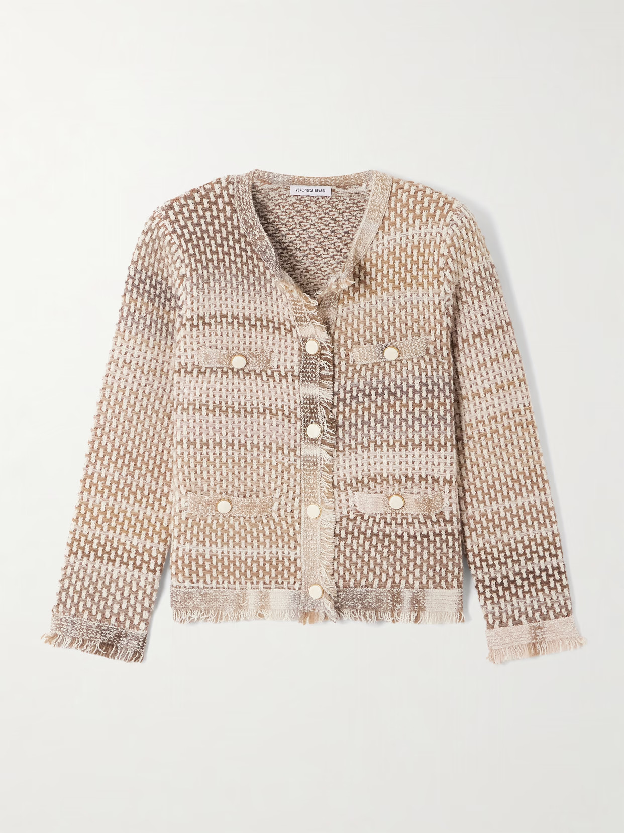 Veronica Beard - Sariyah Fringed Cotton-blend Bouclé-tweed Jacket - Multi | NET-A-PORTER (US)